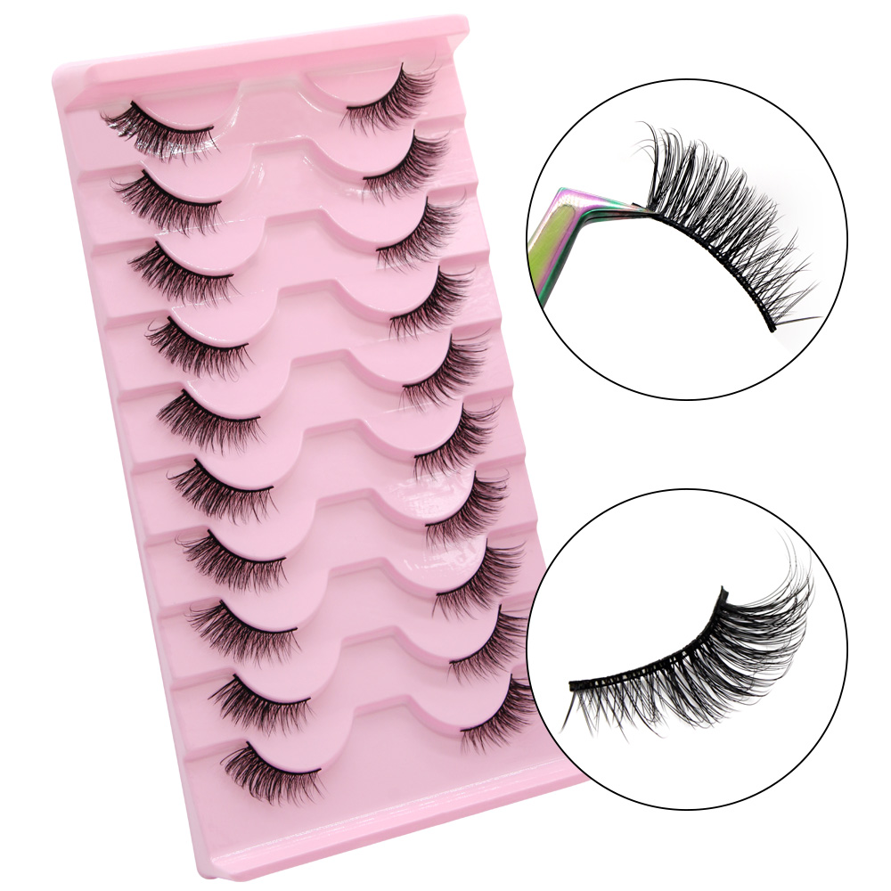 Eyelash Extension Cat Eye - Moonlily, 10 пар полуресниц, натуральные мягкие