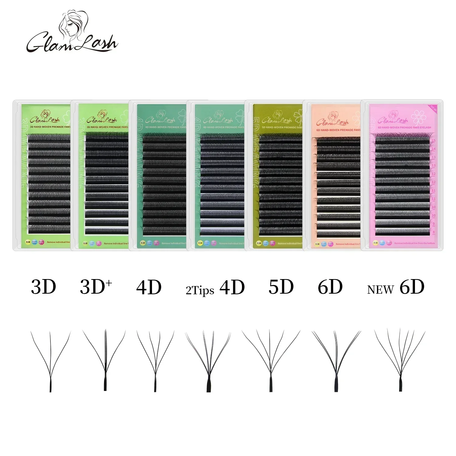 Eyelash Extensions Classic - GLAMLASH W Shape Bloom 3D 4D