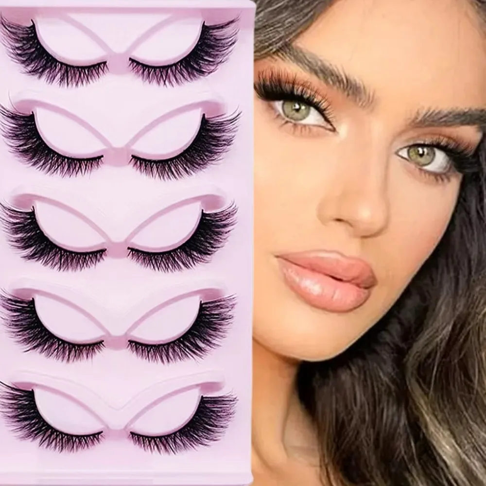 Eyelash Extension Cat Eye - 5 пар кошачьих ресниц, тонкие накладные