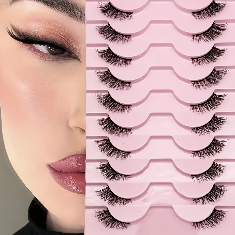 Eyelash Extension Cat Eye - 10 пар натуральных пушистых полупрозрачных ресниц,