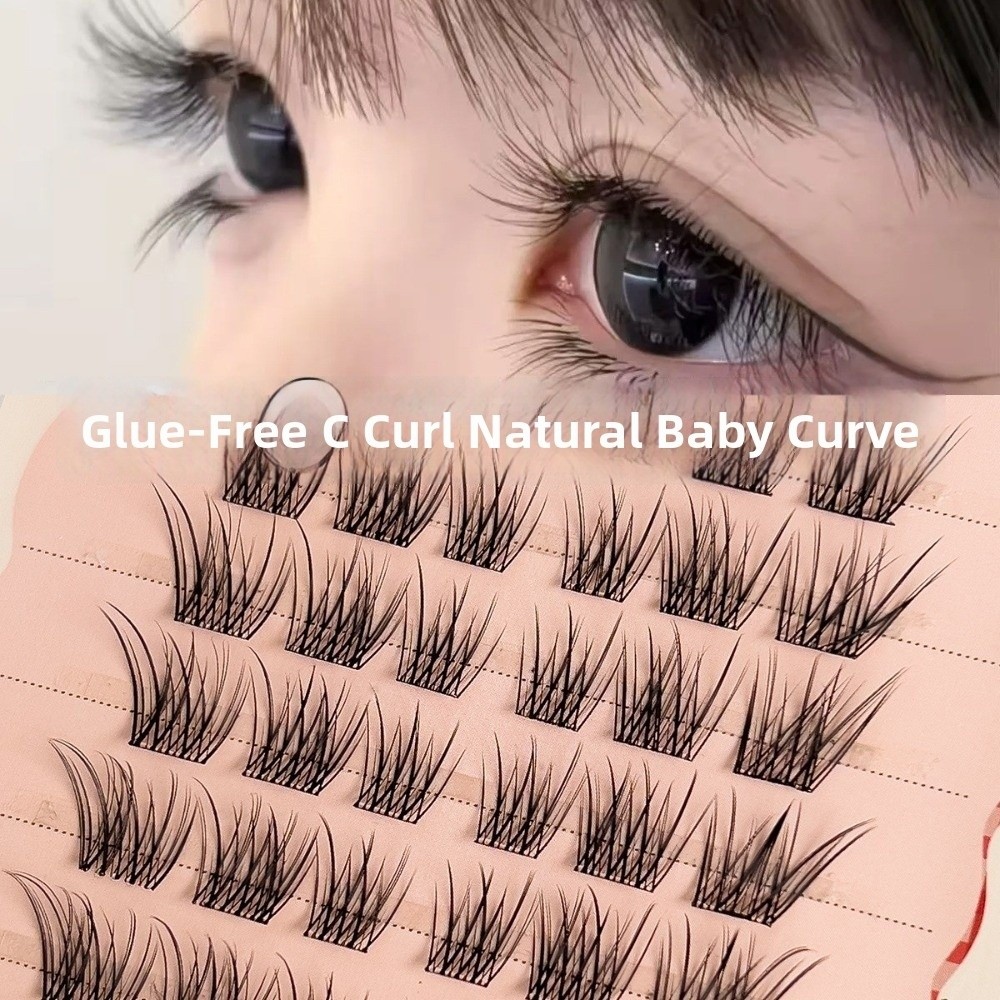 Eyelash Extension No 8 - 60 пучков черных самоклеящихся накладных ресниц